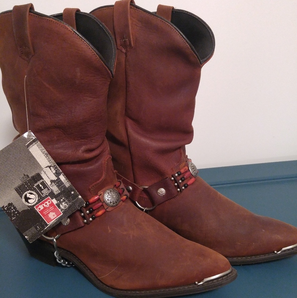 Brown Cowboy Boots - Size 10